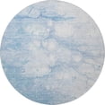 thumbnail image 3 of HomeRoots 656768 8 ft. Sky Blue & Ivory Abstract Transitional Washable Round Area Rug with UV Protection, 3 of 9