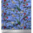 thumbnail image 1 of Soimoi Poly Georgette Fabric Bird & Leaf Bird Decor Fabric Printed Yard 52 Inch Wide, 1 of 1