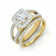 thumbnail image 2 of HeartsAndYou 2.7ct Engagement Ring for Women Round Cut Moissanite Bridal Set Halo 18k Yellow Gold Over Silver, 2 of 8