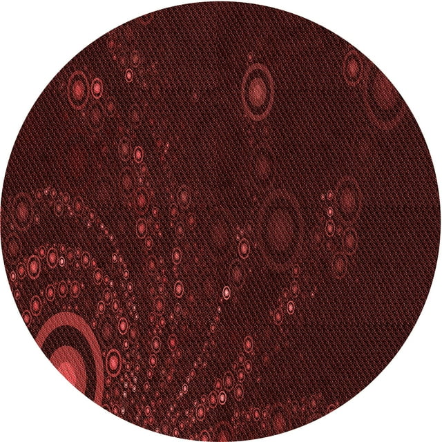 Ahgly Company Tapis d'Intérieur Lavables en Machine, Ronds de Safran Rouge Transitionnel, Ronds de 3'
