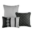thumbnail image 4 of JML 7-Piece Black & Grey Comforter Set, King, With Embroidered Floral Design, 4 of 5
