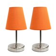 thumbnail image 1 of Lampe de Table Basique avec Abat-Jour Orange - Nickel Sable, Lot de 3, 1 of 1