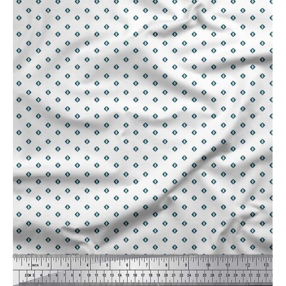 Soimoi Poly Georgette Fabric Geometric Small Decor Fabric Printed Yard 52 Inch Wide