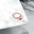 thumbnail image 4 of Gem Stone King 18K Rose Gold Plated Silver Ring Round Pink Moissanite and (1.38 Cttw, Size 6), 4 of 4