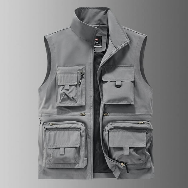 LOVZFMLL Vestes pour Hommes Minces Sports Multi-Poches Décontractés Amples Alpinisme Outils Vestes Extérieures