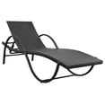 thumbnail image 3 of vidaXL Sun Lounger with Cushion Poly Rattan Black, 3 of 15