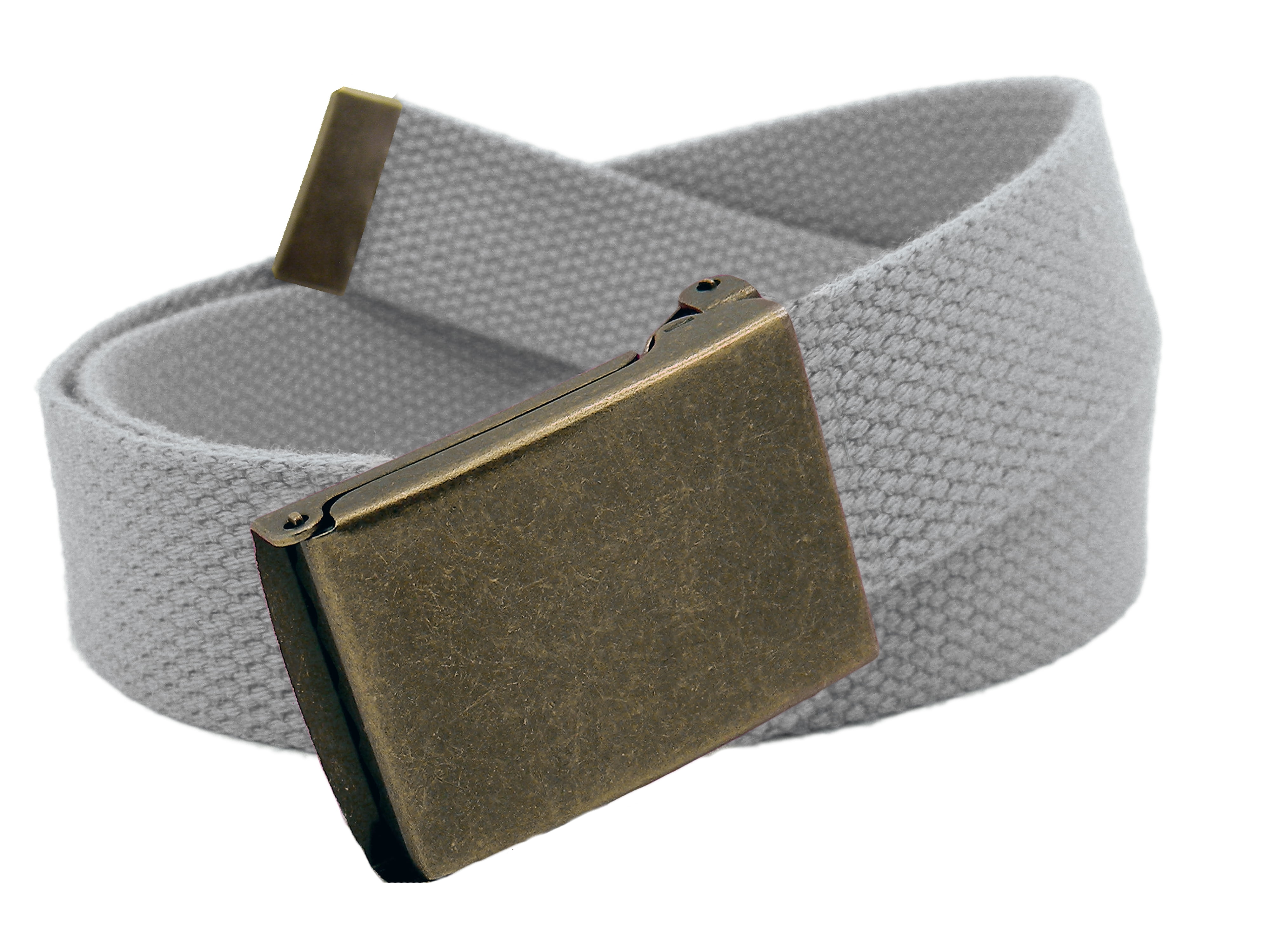 Men's Canvas Web Belt With Flip Top Buckle - Black 1.25" Military Style Belt, Unisex & Adjustable