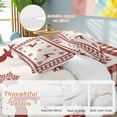 thumbnail image 2 of Christmas Red Bedding Duvet Cover Set King Size 4 Pieces Snowflake and Elk Bedding Set with Zipper Closure, 1 Comforter Cover 92x106 Inches 1 Flat Sheet & 2 Pillow Cases, 2 of 7