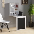 thumbnail image 2 of Jaxpety Table Murale Convertible Bureau Flottant Pliable avec Rangement Bibliothèque et Tableau Noir, Blanc et Noir, 2 of 10