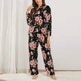 thumbnail image 2 of Sikiie Rose Flowers Women's Long-Sleeve Shirt and Full-Length Bottom Pajama Set (s-xxl)-Medium, 2 of 7