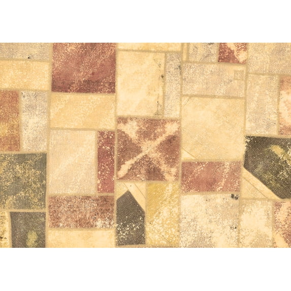 Ahgly Company Indoor Rectangle Patchwork Brown Transitional Area Rugs, 6' x 9'