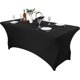 thumbnail image 1 of Funda para muebles de patio, cubierta de mesa de spandex elástica de 4 pies para mesas plegables, mantel ajustable rectangular sin arrugas para fiesta, negro, 1 pieza, 1 of 5