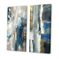 thumbnail image 3 of Designart "Abrupt Sensuality Abstract Aquamarine And Gold I" Abstract Painting Wall Art Set Of 2 - Modern Gold Wall Decor Set Of 2, 3 of 6