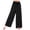 Black, variant on Babysbule Pants for Women Women's Solid Cotton Linen Loose Wide Leg Pants Solid Elastic Waist Split Pants