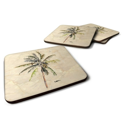 

Carolines Treasures 8482FC Palm Tree Foam Coaster Set of 4 3 1/2 x 3 1/2 multicolor