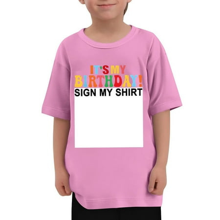 Hiijoy Big Boys Birthday T-Shirt Letter Print Short Sleeve T Shirt Loose Summer Tshirt