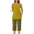 thumbnail image 6 of yievot Womens Capri Pajama Sets Short Sleeve Top and Capri Pant Set Soft Sleepwear Printed 2 Piece Lounge Sets, 6 of 7