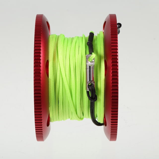 Reel High Density 30m Rope Lightweight Aluminum Cave Scuba Portable Lightweight Diving Tech Spool with Snap Hook Accessories Equipment Red