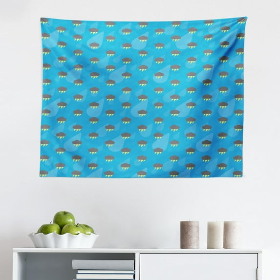 Colorful Tapestry, Hipster Pattern with Thunder Bolts and Retro Effect Fun Youth Teen Design Zigzags, Fabric Wall Hanging Decor for Bedroom Living Room Dorm, 2 Sizes, Multicolor, by Ambesonne