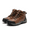 BROWN-LEATHER, variant on BURUDANI Men's Leather Waterproof Hiking Boots Mid Ankle Trekking Mountaineering Outdoor Boots