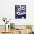 Creowell Farmhouse Purple Floral Wall Art for Living Room Daisy Flower