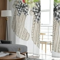 thumbnail image 4 of Sheer Curtains 72 inches Long, Christmas Bowknot Stocking with Holly Berry Light Filtering Sheer Window Curtains Rod Pocket Voile Drapes for Bedroom Living Room, 52"W x 72"L 2 Panels, 4 of 7