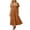 Orange, variant on Women's Short Sleeve V-Neck Midi Dress with Side Button, Pockets Flowy A-Line Tea-Length Dress, Casual Summer Dress for Women
