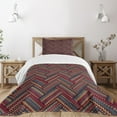 thumbnail image 3 of Ambesonne Ethnic Quilted Bedspread Set 2 Pcs, Herringbone Lines, Twin Size, Multicolor, 3 of 6