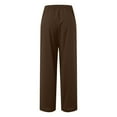 thumbnail image 3 of DuoJiaJ Linen High Waisted Wide Leg Palazzo Pants For Women Casual Summer Drawstring Trousers Flowy Beach Pants With Pockets Plus Size Casual Pants, 3 of 4