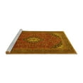 thumbnail image 2 of Ahgly Company Machine Washable Indoor Square Medallion Yellow Traditional Area Rugs, 8' Square, 2 of 4