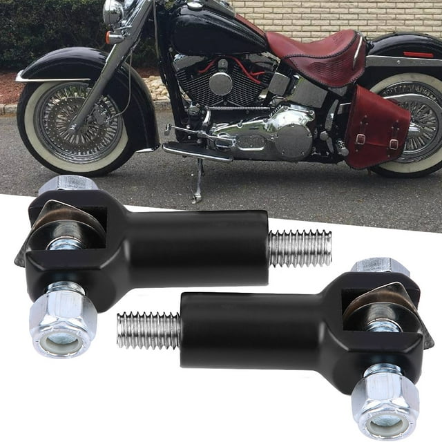 Reposapiés de motocicleta, pedales de reposapiés de motocicleta, 1 par de clavijas de pie de pasajero de acero inoxidable, juego de horquilla de montaje (plateado, negro)(Black)
