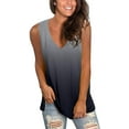 thumbnail image 2 of Womens Tank Tops V Neck T Shirts Sleeveless Tops Floral Side Split Tanks, 2 of 4