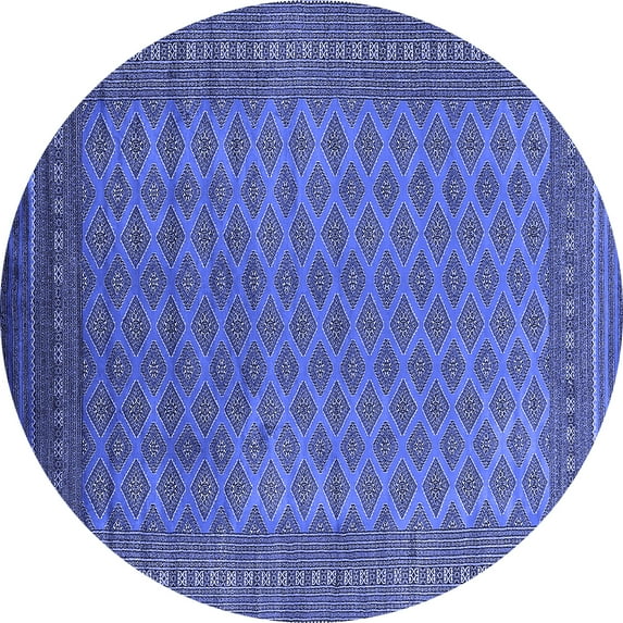 Ahgly Company Indoor Round Oriental Blue Industrial Area Rugs, 6' Round