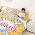 thumbnail image 3 of Erosebridal Light Blue Dripping Waffle Blue Baseball & Bat Sketch Graphic Queen Sheet Sets 4 Pieces, Sport Graphic Bed Set for Boys And Girls Kids,Ultra Soft Home Decor, 3 of 5