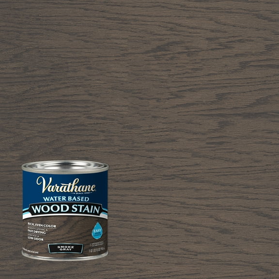 Smoke Gray, Varathane Water-Based Wood Stain-384353, Half Pint