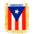 thumbnail image 1 of Anley 4 X 6 Pouces Puerto Rico Fenêtre Fringy Drapeau Suspendu - Mini Drapeau Bannière & Voiture Décor Rétroviseur - Franges Puerto Rican Drapeau Suspendu avec Ventouse, 1 of 5