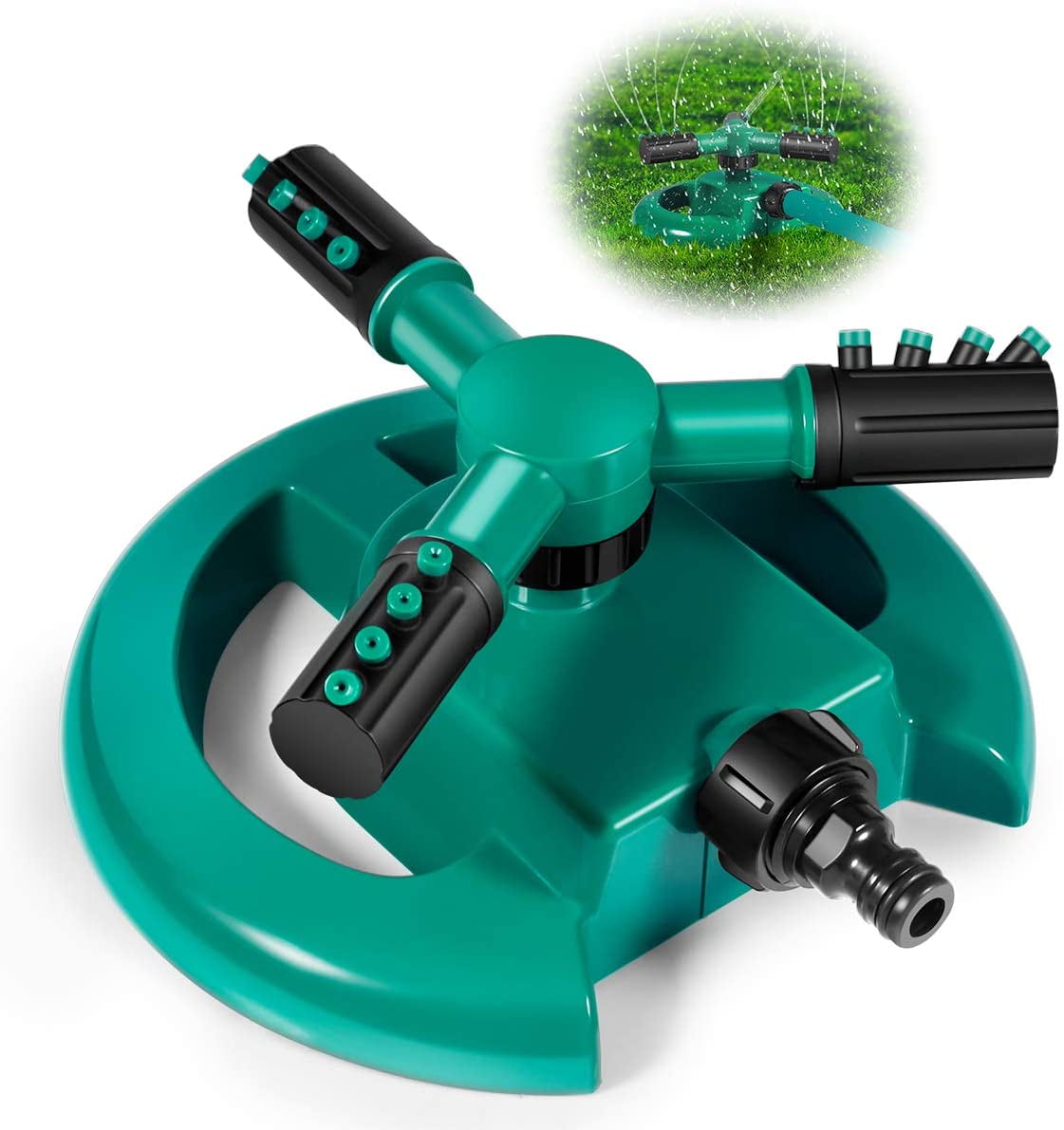 Garden Sprinkler, Automatic Rotating Lawn Sprinkler, 360 Degree Large Area Coverage Water