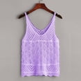 thumbnail image 2 of Summer Savings Clearance ibuvkizy Womens Tank Tops Loose Fit,Womens V Neck Crochet Knit Tank Tops Loose Hollow Out Sleeveless Sweater Blouse, 2 of 3