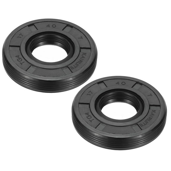 Uxcell EU Radial Shaft Seal, 17mm ID x 40mm OD x 7mm Width Nitrile Rubber TG4 Oil Seal, Black 2 Pcs