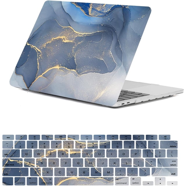 Patterned Case for MacBook Pro 16 inch A2141 2020 2019 with Touch Bar & Touch ID, Plastic Laptop Hard Shell Protective Case & Keyboard Cover Skin for MacBook Pro 16 inch,Blue Marble