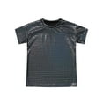 thumbnail image 4 of MSemis Kids Girls Boys Shiny Metallic Jazz Hip Hop Modern Ballet Dance Tops Short Sleeve T-Shirt Black 130, 4 of 7