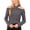 Medium Heather Grey, variant on Sam Jess Womens Long Sleeve Cold Shoulder Sweater Heather Grey XS