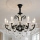 thumbnail image 1 of Lámpara de techo moderna, Lámparas de cristal de 6 luces, Adecuada para decoración de techo interior en sala de estar, Dormitorio, Cocina, Comedor (Negro), 1 of 9