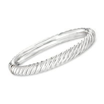 Ross-Simons Sterling Silver Spiraled Oval Bangle Bracelet, Women's, Adult