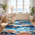 thumbnail image 3 of Design&I 2'x3' Ultra Soft Door Mat, Classroom Ocean Animals Whale Octopus Starfish Underwater Under None Fluffy Washable Easy Care Indoor rug for Bedside Entryway, 3 of 7