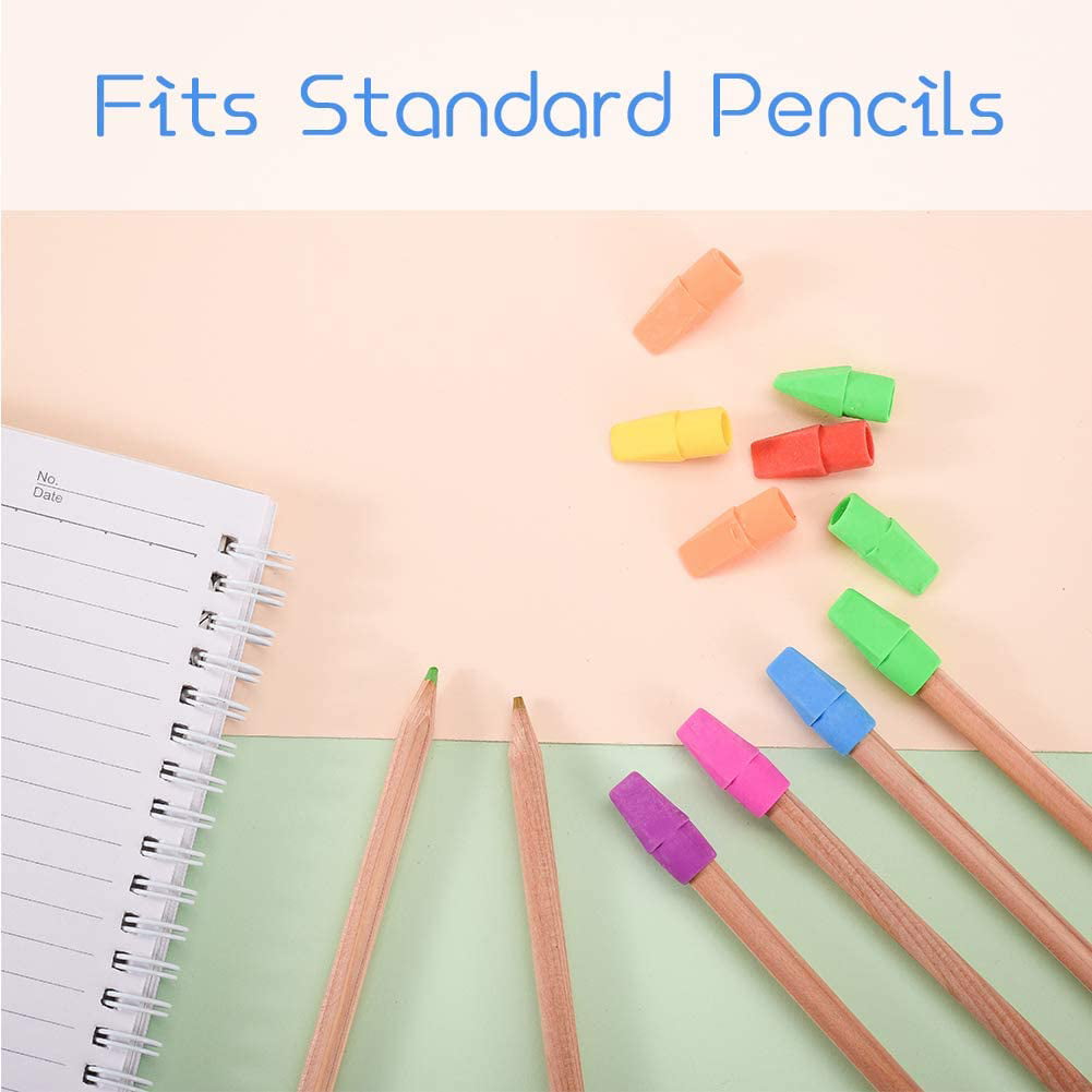 100 Packs of Mixed Color Pencil Eraser Pencil Eraser Cap Eraser Eraser top Pencil Eraser Eraser Teacher School Supplies 