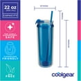 thumbnail image 2 of Cool Gear 3-Pack Modern Tumbler with Reusable Straw | Dishwasher Safe, Cup Holder Friendly, Spillproof, Double-Wall Insulated Travel Tumbler | Solid Blueberry Pack, 2 of 10