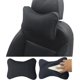 thumbnail image 3 of Almohadas para el cuello del coche, tamaño grande, de piel sintética en ambos lados, paquete de 2 piezas más reposacabezas apto para la mayoría de los coches, almohada universal para coche con relleno, 3 of 4