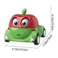 thumbnail image 3 of SPOORYYO Q Cute Fruit Themed Remote Control Car, Four Way Toy Car, With Cool Lights, Leaf Shaped Controller, 3 of 6