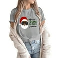 thumbnail image 3 of Abcnature Merry Christmas Tree T-Shirt Women's Cute Christmas Gnomies Graphic Tees Holiday Short Sleeve Tshirt Xmas Buffalo Plaid Red T-Shirt For Men Women T-Shirt Gray,C L, 3 of 5